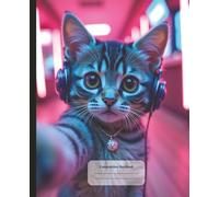 Arcade Kitten Composition Notebook: Cat Taking a Selfie, Y2K Aesthetic Vibe | Wide Ruled Book for Work or School, Writing, Journaling and more | 7.5 x ... Students, Teens and Animal Lovers