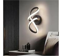 Arcadia Applique da Parete Interno LED 28 cm 20W 2000 Lumen 4500K Luce Naturale - Lampada da Muro Moderna per Soggiorno, Bagno, Cucina, Camera da Letto e Corridoio - Modello Xenia (Nero - 1 Unità)