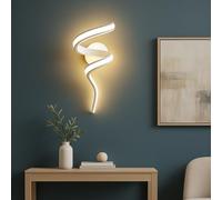Arcadia Applique da Parete Interno LED 40 cm 16W 2000 Lumen 4500K Luce Naturale - Lampada da Muro Moderna per Soggiorno, Bagno, Cucina, Camera da Letto e Corridoio - Modello Maia (Bianco - 1 Unità)
