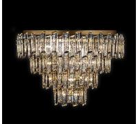 ARCADIA Flush lampadario a soffitto 4 ripiani 3/6/9/12L luci oro, 30 lampadine x G9 (escluse), ø 82 h 22,5-63,5cm
