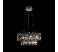 ARCADIA Lampada a sospensione 2 livelli 6/9 luci, Cromo, 15 lampadine x G9 (escluse), ø 62 h 150cm