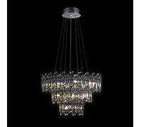 ARCADIA Lampada a sospensione 3 livelli 3/6/9 luci, Cromo, 18 lampadine x G9 (escluse), ø 62 h 150 (Min 44-88) cm