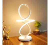 Arcadia Lampada da Comodino LED - Luce Notturna Dimmerabile Bianco Freddo, Naturale e Caldo - Design Moderno 3200 Lumen - Abat-jour per Camera da Letto, Scrivania e Salotto - 38 x 23 cm (1 x Bianco)
