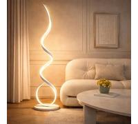Arcadia Lampada da Terra LED Moderna a Spirale | Piantana Design Contemporaneo | Luce Calda/Fredda | Lampada Salotto Camera da Letto Studio, Arredo Interni Elegante 120 cm (Bianco)