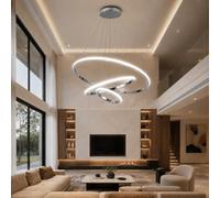 Arcadia Lampadario a Sospensione 5500LM 90W 60cm - Modello Nemesi (Argento)