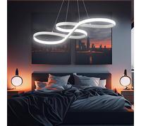 Arcadia Lampadario Led Soffitto a Sospensione Moderno con Luce Calda e Fredda Dimmerabile, Telecomando e App per Cellulare - Lampadario Camera da Letto, Soggiorno, Cucina e Cameretta - 3500 LM 80 Cm