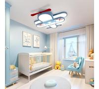 Arcadia Plafoniera LED Cameretta Bambini Aeroplano - Lampadario da Soffitto Moderno per Camera per bambini - Luce Calda e Fredda Dimmerabile - 60 cm 43W 4300 Lumen