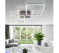 Arcadia Plafoniera Led Soffitto Moderna con Luce Calda e Fredda Dimmerabile, Telecomando e App per Cellulare - Lampadario Camera da Letto, Soggiorno, Cucina, Cameretta e Salotto - 4500 LM 82W 80 Cm