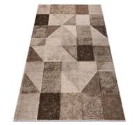 Arcana 0822 - Tappeto geometrico moderno, 80 x 150 cm, beige/marrone