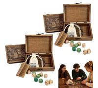 Arcane Divination Dice Set with Engraved Wooden Box | 10-Piece Oracle Dice Set for Tarot, Astrology, Rune Casting, Meditation and Spiritual Reflection