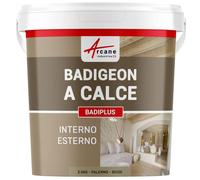 ARCANE INDUSTRIES Calce a Pennello per Muri Interni e Facciate Esterne - BADIPLUS - 2,5 kg (Fino a 12,5 m²) Palermo - Beige