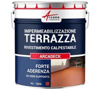 ARCANE INDUSTRIES Guaina liquida calpestabile, Guaina per terrazzi calpestabile, impermeabilizzazione con ARCADECK - 10 L Tegola