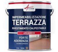 ARCANE INDUSTRIES Guaina liquida calpestabile, Guaina per terrazzi calpestabile, impermeabilizzazione con ARCADECK - 2,5 L Talpa