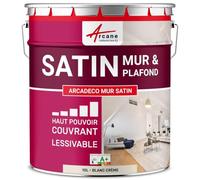 ARCANE INDUSTRIES Pittura Murale Raso Velluto Bianco - 10 L Bianco Crema - RAL 9001