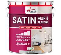 ARCANE INDUSTRIES Pittura Murale Raso Velluto Bianco - 10 L Grigio Chiaro - RAL 7035