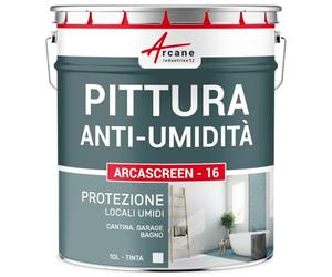 ARCANE INDUSTRIES Pittura Termica Anticondensa per muri umidi del Bagno o della Cantina: ARCASCREEN - 16 Anti umidità - 10 L (Fino a 40 m
