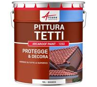 ARCANE INDUSTRIES Pittura Tetto Tegole e Ardesia Resistente ai UV - ARCAROOF PAINT 10 L Bianco