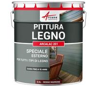 ARCANE INDUSTRIES Vernice per legno esterno e interno, per tutti i tipi di legno - ARCALAC - 201-0,5 L Rosso Basco - Vicino RAL 3011