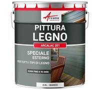 ARCANE INDUSTRIES Vernice per legno esterno e interno, per tutti i tipi di legno - ARCALAC - 201-2,5 L Bianco - RAL 9003