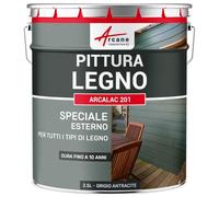 ARCANE INDUSTRIES Vernice per legno esterno e interno, per tutti i tipi di legno - ARCALAC - 201-2,5 L Grigio Antracite - RAL 7016