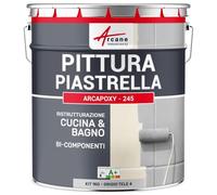 ARCANE INDUSTRIES Vernice per piastrelle bagno e cucina - ARCAPOXY PIASTRELLE - 1 kg (fino a 10 m² in 2 strati) Grigio tele 4 - RAL 7047
