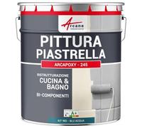 ARCANE INDUSTRIES Vernice per piastrelle bagno e cucina - ARCAPOXY PIASTRELLE - 1 kg (fino a 10 m² in 2 strati) Blu Acqua - RAL 5021