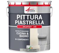 ARCANE INDUSTRIES Vernice per piastrelle bagno e cucina - ARCAPOXY PIASTRELLE - 2,5 kg (fino a 25 m² in 2 strati) Grigio Agata - RAL 7038