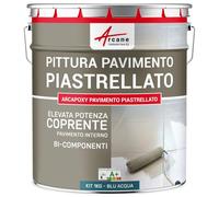 ARCANE INDUSTRIES Vernice per piastrelle pavimento, a base di resina epossidica - Arcapoxy Pavimento Piastrellato - 1 kg (fino a 5 m² in 2 strati) Blu Acqua - RAL 5021
