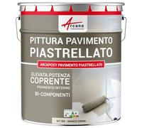ARCANE INDUSTRIES Vernice per piastrelle pavimento, a base di resina epossidica - Arcapoxy Pavimento Piastrellato - 1 kg (fino a 5 m² in 2 strati) Bianco Crema - RAL 9001