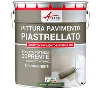 ARCANE INDUSTRIES Vernice per piastrelle pavimento, a base di resina epossidica - Arcapoxy Pavimento Piastrellato - 1 kg (fino a 5 m² in 2 strati) Verde reseda - RAL 6011