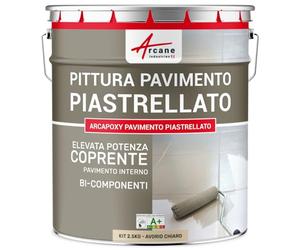 ARCANE INDUSTRIES Vernice per piastrelle pavimento, a base di resina epossidica - Arcapoxy Pavimento Piastrellato - 2,5 kg (fino a 12,5 m² in 2 strati) Avorio Chiaro - RAL 1015