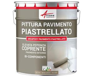 ARCANE INDUSTRIES Vernice per piastrelle pavimento, a base di resina epossidica - Arcapoxy Pavimento Piastrellato - 1 kg (fino a 5 m² in 2 strati) Beige Grigio - RAL 1019