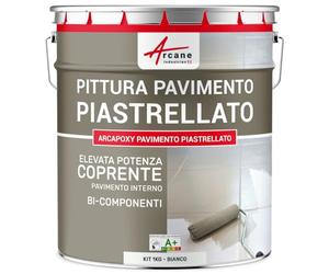 ARCANE INDUSTRIES Vernice per piastrelle pavimento, a base di resina epossidica - Arcapoxy Pavimento Piastrellato - 1 kg (fino a 5 m² in 2 strati) Bianco - RAL 9003