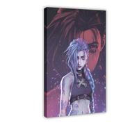 Arcane League of Legends Jinx Anime Poster su tela - per camera da letto, sport, paesaggio, ufficio, decorazione regalo, 40 x 60 cm