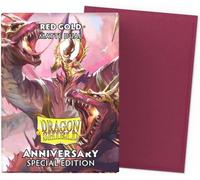 100 Bustine Sleeve Dragon Shiel Matte - Red / Gold 25th Anniversary mtg Magic