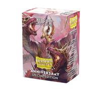 100 Bustine Sleeve Dragon Shiel Matte - Red / Gold 25th Anniversary mtg Magic
