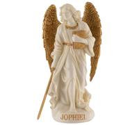 Arcangelo Jophiel, angelo della bellezza, in miniatura, realizzato in pietra artificiale, dipinto a mano con colore oro, collezione Veronese, 708-78193