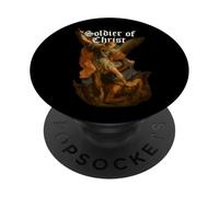 Arcangelo Michael sconfigge Satana - Soldato di Cristo PopSockets PopGrip Adesivo