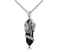 Arcangelo Michele Collana in argento sterling 925 con ciondolo a forma di guerriero di cristallo curativo, protezione noi amuleto, regalo per uomini e donne 20+2 pollici, 43*14 MM, Argento sterling,