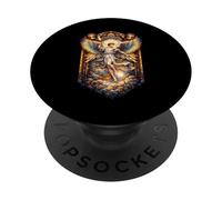 Arcangelo vintage arte vetrata cristianesimo spirituale PopSockets PopGrip Adesivo
