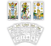 ARCANIA - Tarocchi facili di Marsiglia per principianti con guida digitale | Per imparare in modo semplice e veloce. Contiene parole chiave, zodiaco, pianeti e 4 elementi. Include guida scaricabile