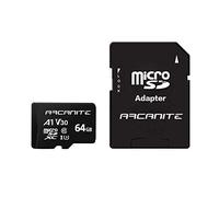 ARCANITE, 64 GB MicroSDXC scheda di memoria con adattatore SD, A1, UHS-I U3, V30, 4K, C10, Micro SD, Velocità di lettura fino a 90 MB/s