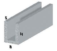 ARCANSAS PROFILO ARGENTO H. 100 CANALINO U 10X15X1-* 5 PZ