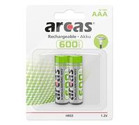 Arcas 17706203 HR03 600 mAh 1.2 V batteria ricaricabile, Multicolore (Confezione da 2)