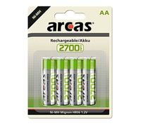Arcas - Set di 4 prese NiMH HR6 / AA / 2700mAh / 1,2V