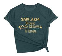 Arcasm Because Avada Kedavra is Illegal T-shirt da donna 2025 casual allenamento carino top allentato alla moda maglietta magica vestibilità ampia per uscire grafica maglietta di compleanno lettera