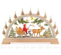 Arcata Babbo Natale Con Slitta Colorato, Elettrico Illuminato Bxhxt = 65x40