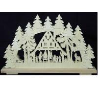 Arcata Casa Nei Boschi Con Alberi Piccolo B x H=50x32cm Nuovo Arco Luci Fenster