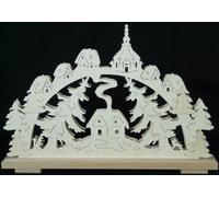 Arcata Casa Nella Foresta B x H=50x33cm Nuovo Arco di Luci Finestra Legno