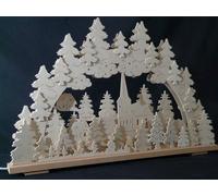 Arcata Chiesa E Case Misura = 70x44cm Nuovo Erzgebirge Arco di Luci